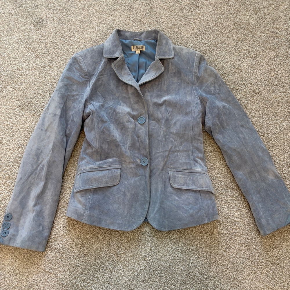 Coldwater Creek Women's Gray Suede Blazer Jacket
